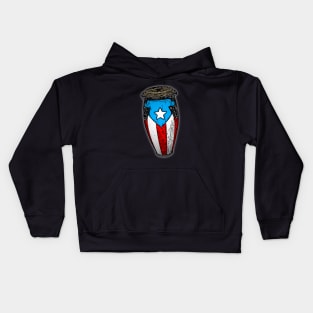 Puerto Rican Flag Conga Drum Kids Hoodie